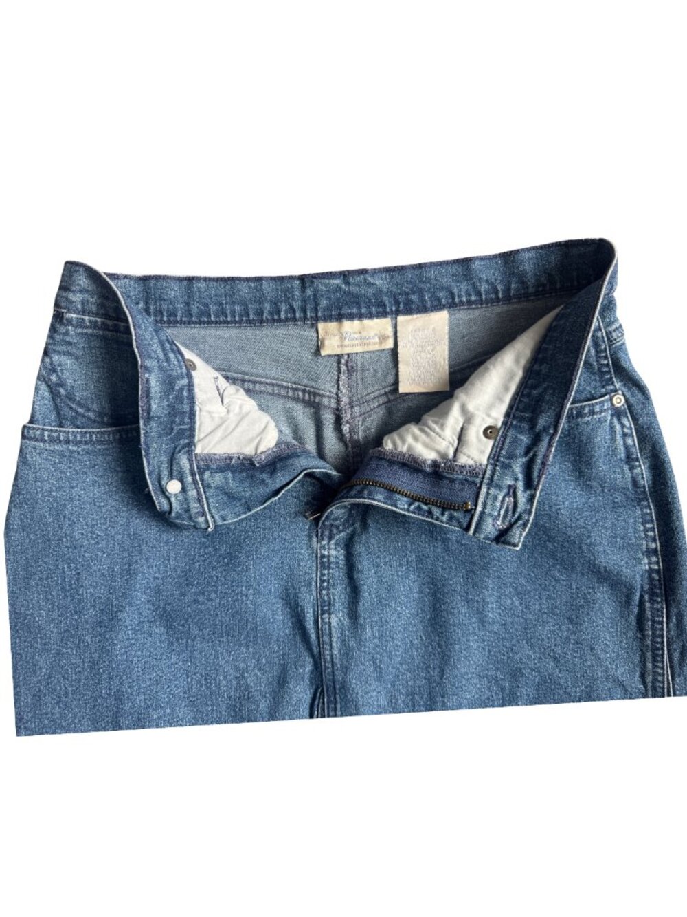 Stretch Denim Maxi Skirt – Women’s Size S Soft Blue Jean Long Penmans Plus Boho - Picture 4 of 5
